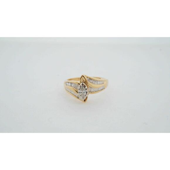Estate Sale Vintage Diamond Engagement Ring 14k White Gold TCW 0.80 Size 10.5